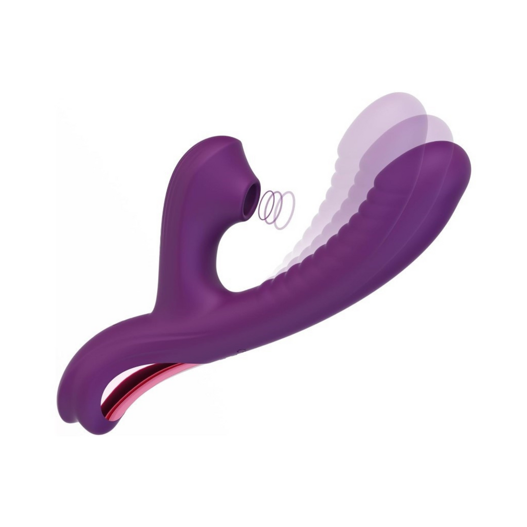 Ultimate Pleasure’s Dog Come-Hither Rabbit Sucking Vibrator for Clitoral G Spot Stimulation, Adult Sex Toys for Women Couple, Vibrating Finger Massager with 3 Suction and 10 Vibration & Come-Hither Modes