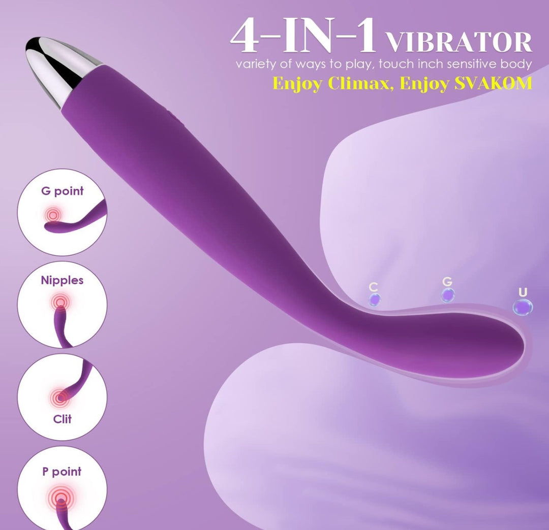 SVAKOM COCO G Spot Vibrator - 8 Seconds to Climax Finger Shaped Waterproof Vibes for Women - 5 Vibrations Clit Nipple Personal Massagers - Adult Female Sex Toys